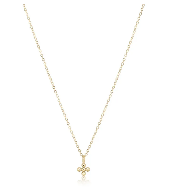 E Newton 16" Necklace Classic Beaded Signature Cross Charm