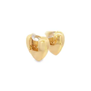 Eccentric Leverback Heart Shaped Huggies Earrings (J134B)