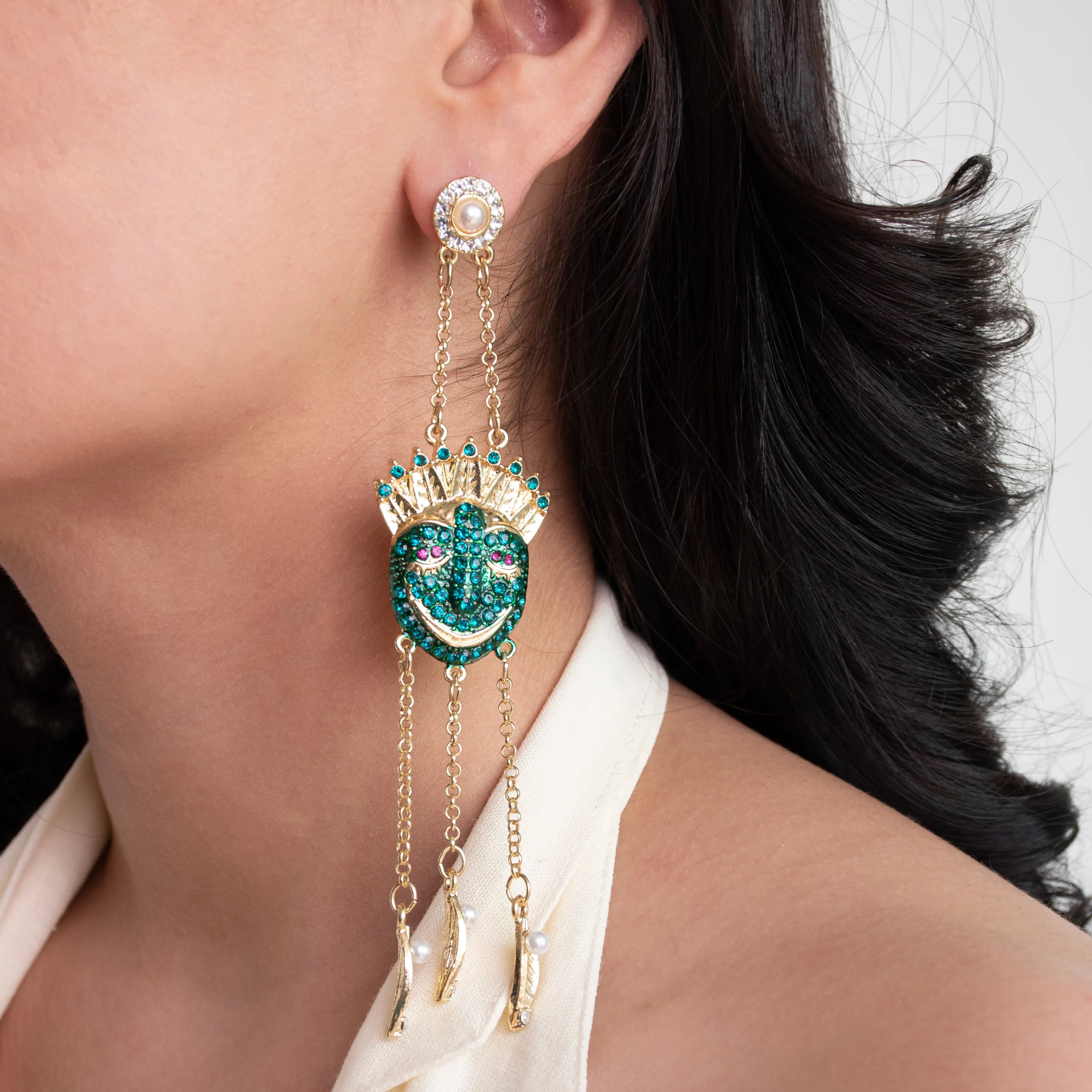 Eccentric Portrait Statement Earrings