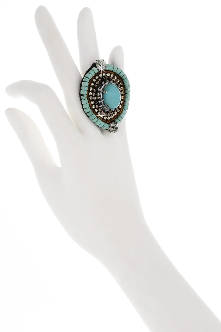 EILEEN Τurquoise Crystal Ring