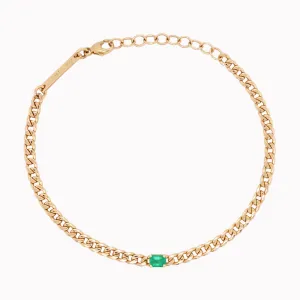 Emerald Curb Chain Bracelet