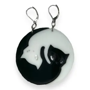 Emily The Strange® Yin Yang Cat Mismatched XL Ear Hooks