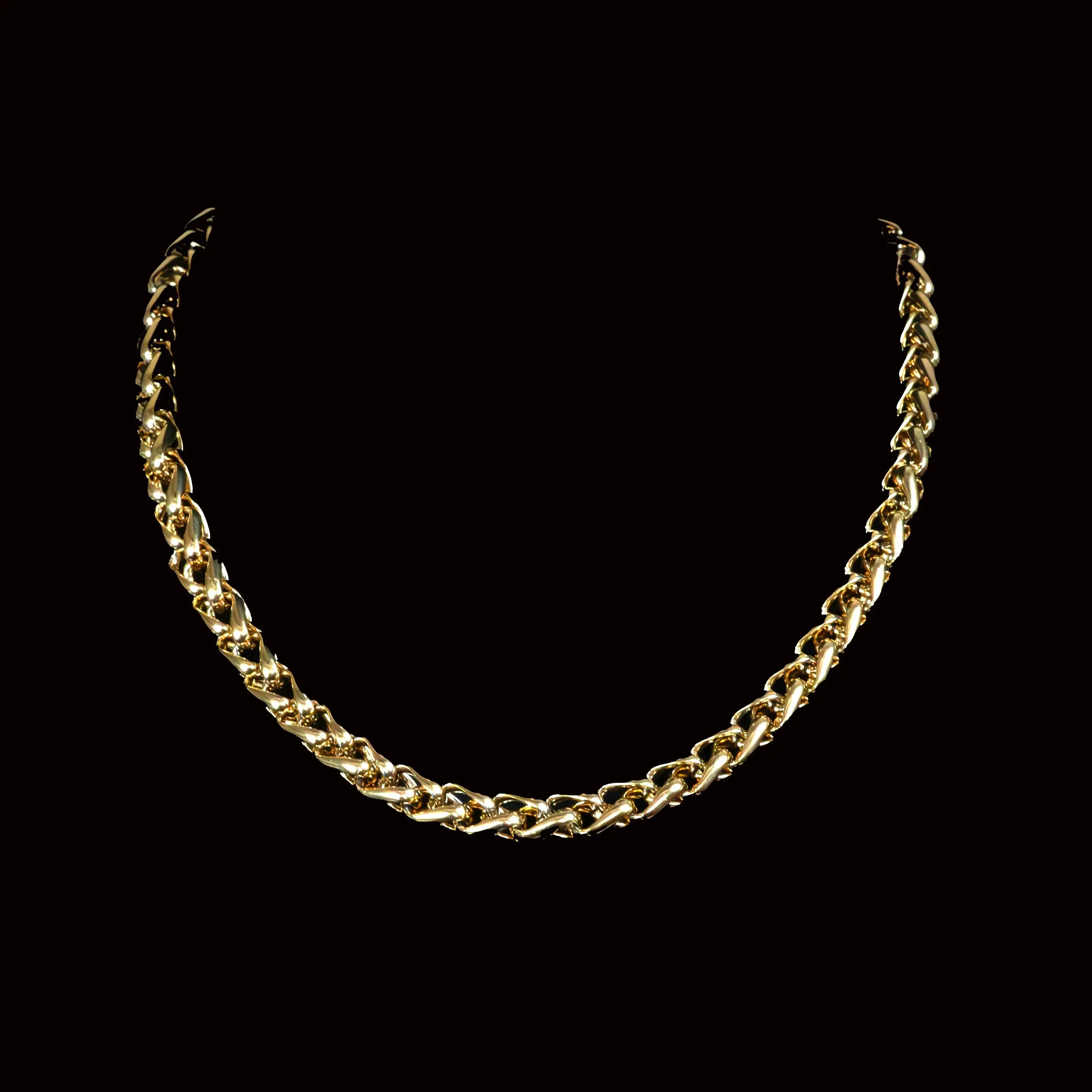 Enesenico Golden Spiga Chain Necklace