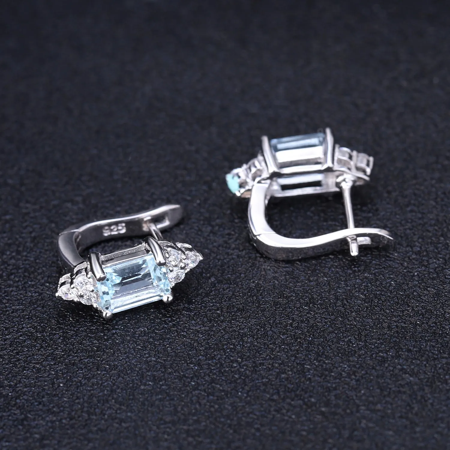 European Topaz Silver studs Hoops for Women