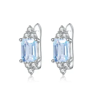 European Topaz Silver studs Hoops for Women