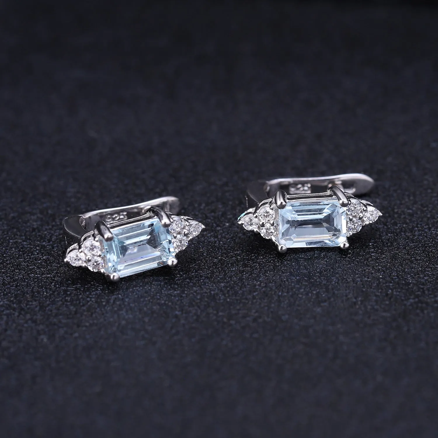 European Topaz Silver studs Hoops for Women