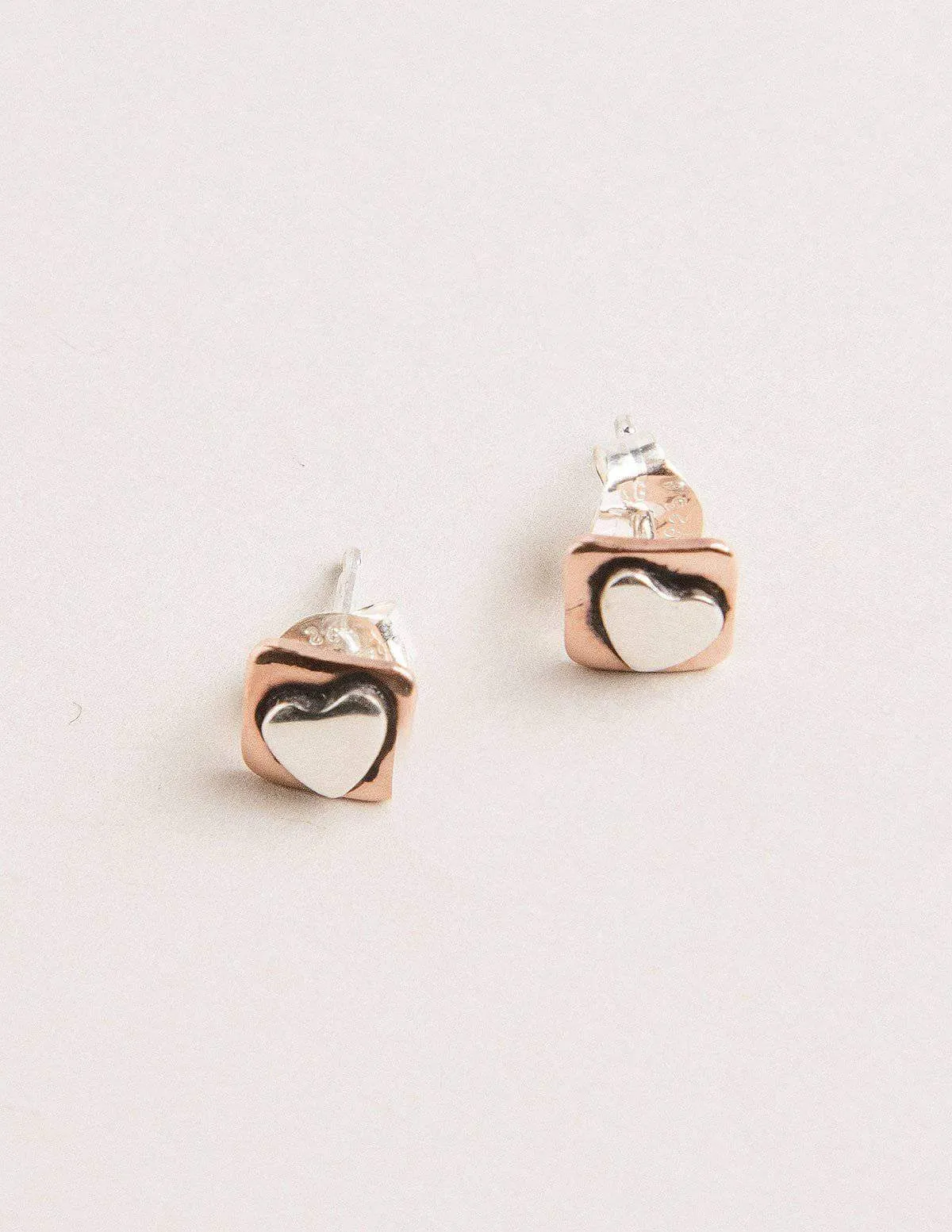 Fair Trade Copper Heart Studs