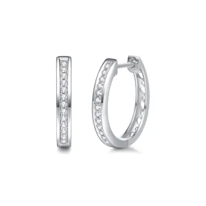 FANCIME Diamond Huggie Hoop 14K White Gold Earrings