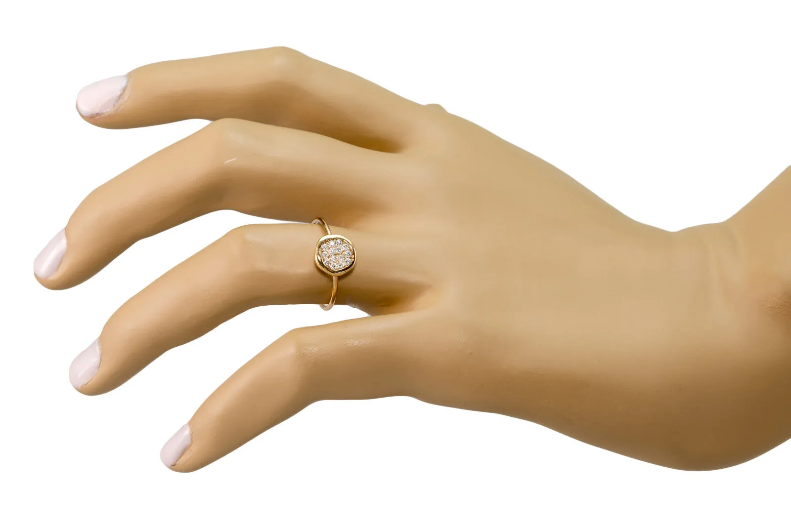 Free Form Pave Diamond Disc Ring