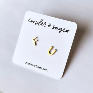 “FU” Stud Earrings