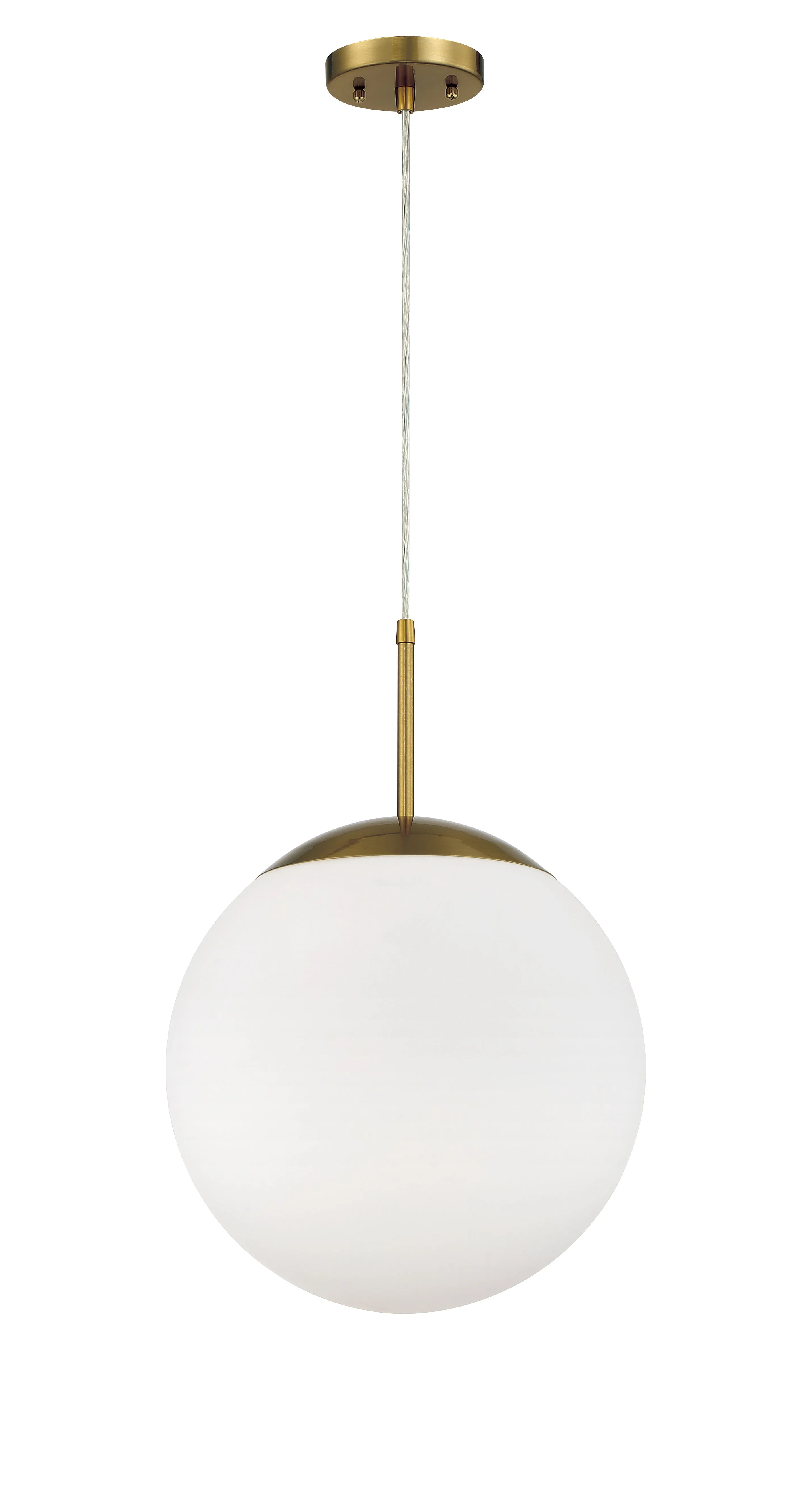 Gaze 1 Light 14" Pendant in Satin Brass (White Glass)