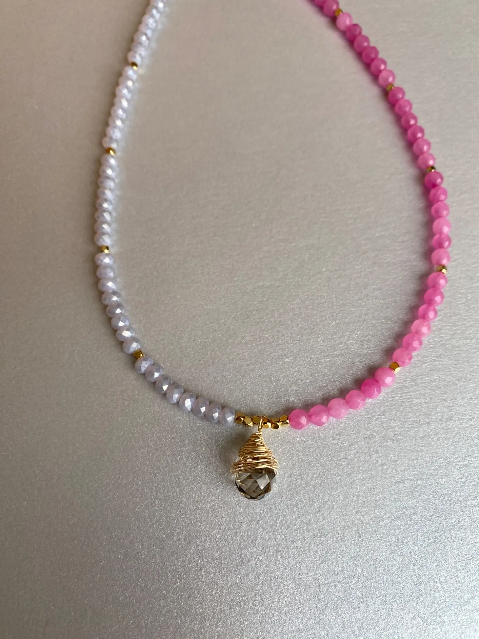 Gemstone Bead Necklace with Pendant