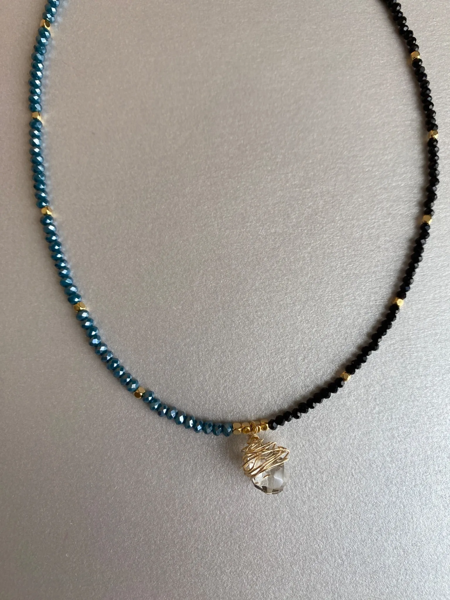 Gemstone Bead Necklace with Pendant