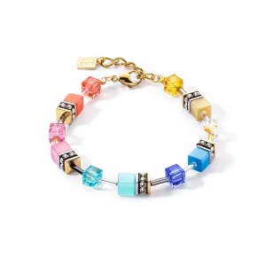 GeoCube Iconic Classic Multicolor Gold Bracelet