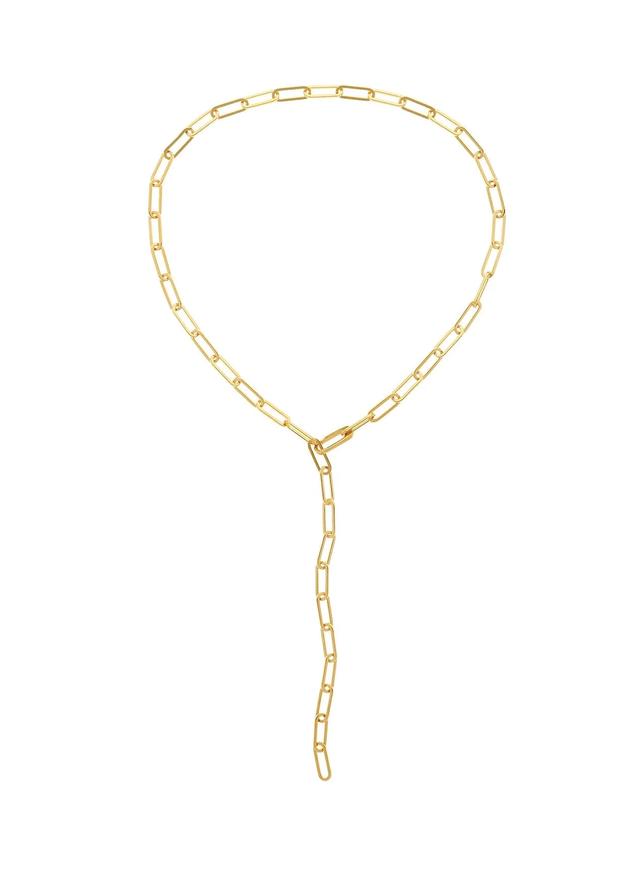 Gold Chain Paperclip Long Necklace