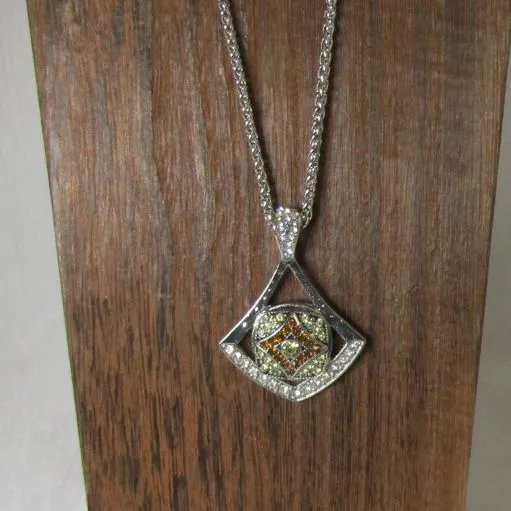 Gold Crystal Pendant Necklace