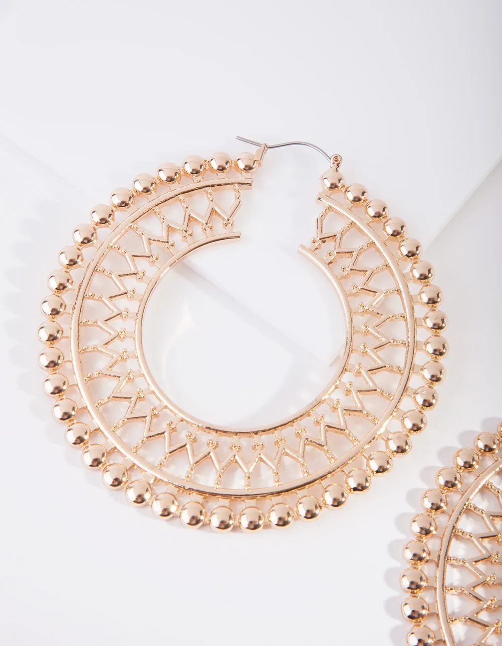 Gold Cut-Out Hoop Earrings