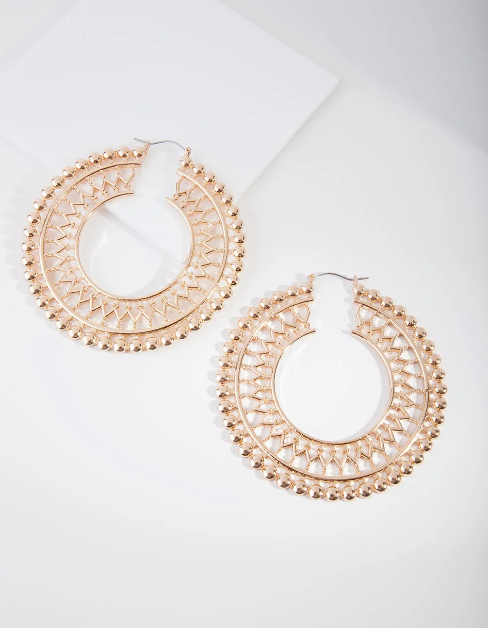 Gold Cut-Out Hoop Earrings