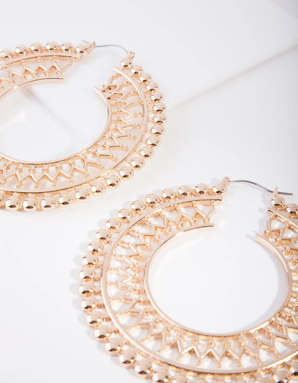 Gold Cut-Out Hoop Earrings