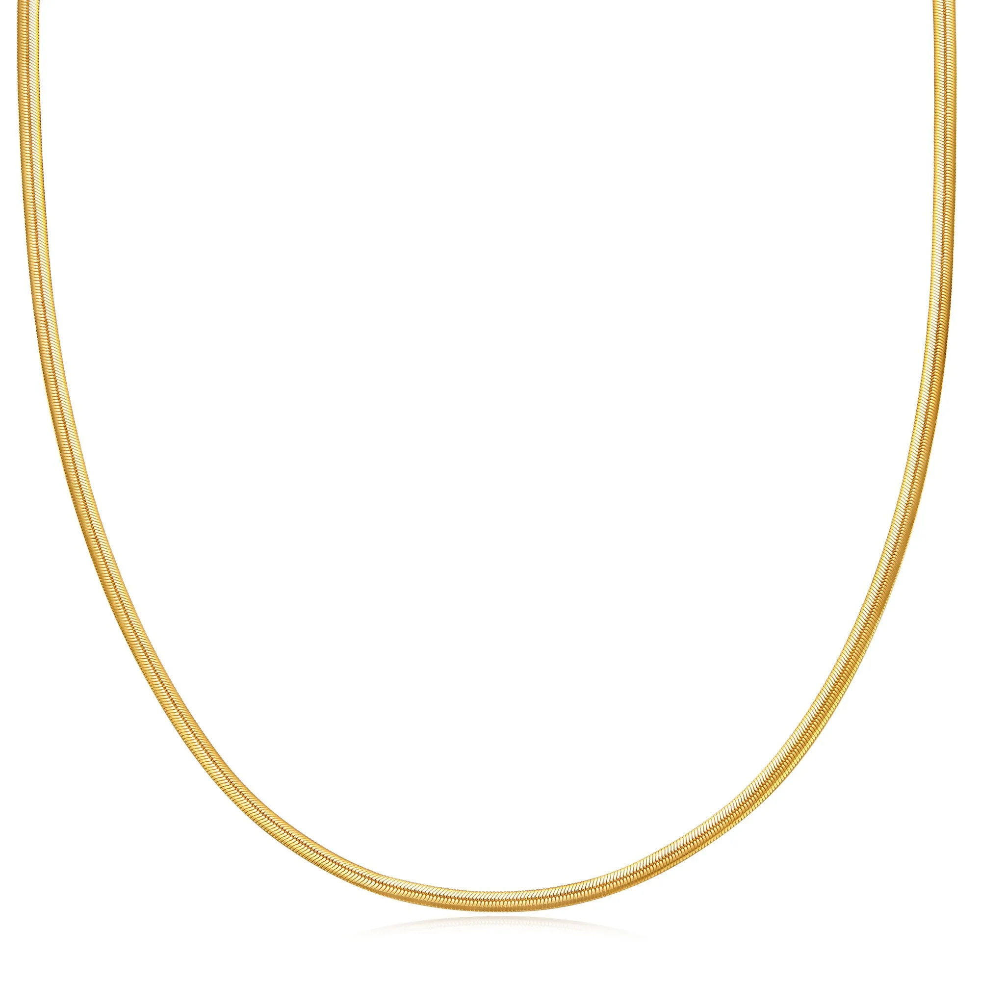 Gold Flat Snake Chain Necklace