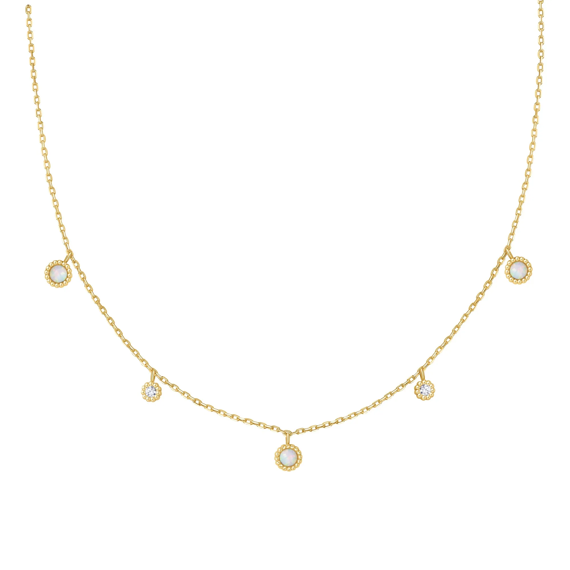 Gold Kyoto Opal Station Necklace