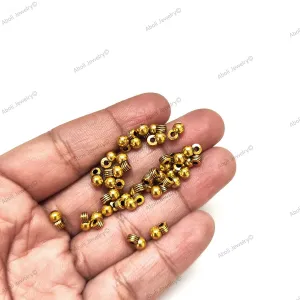 Golden ball drop charms latkan jhumki 7 x 4 mm metal dangles GSDB01 10 gm