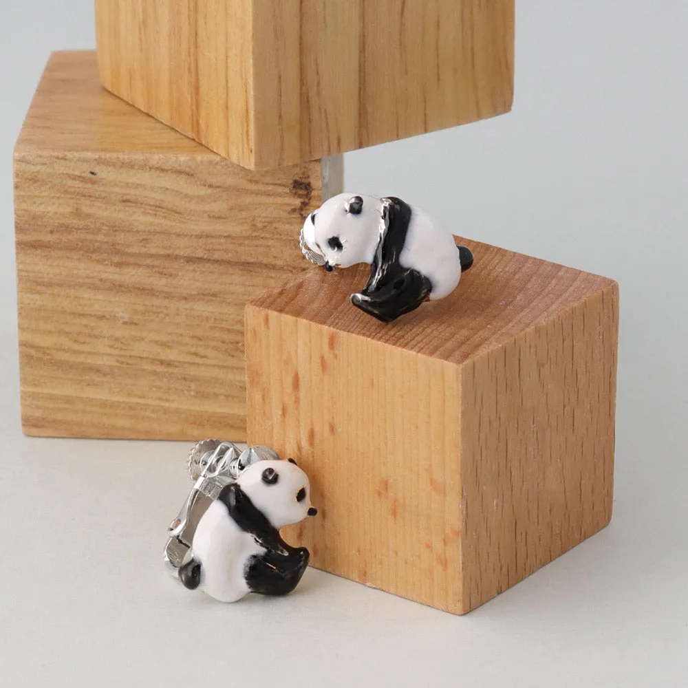 Goro Goro Panda Clip On Earrings