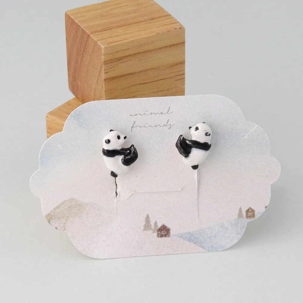 Goro Goro Panda Clip On Earrings