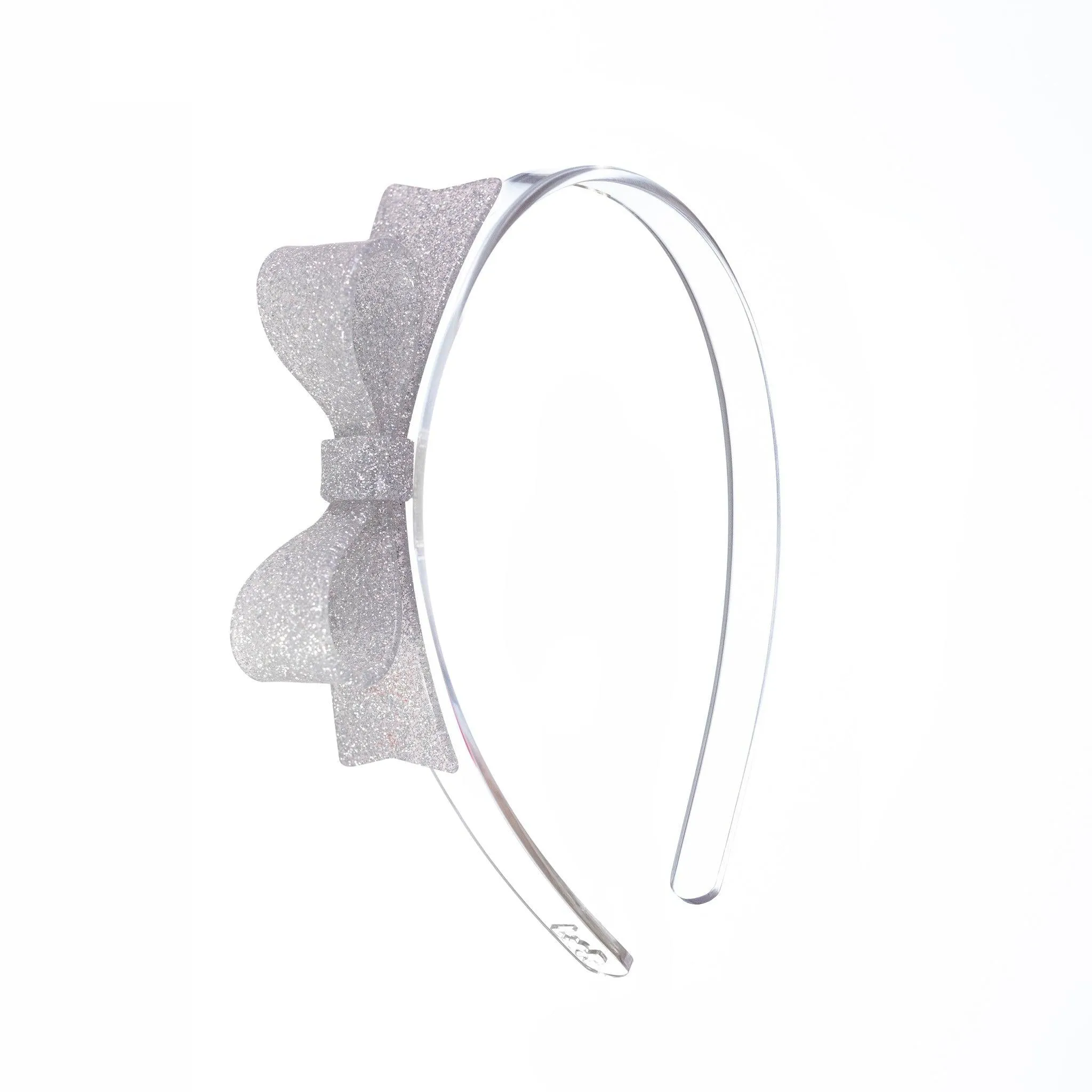 Headband | Bow in Silver Glitter | Lilies & Roses NY