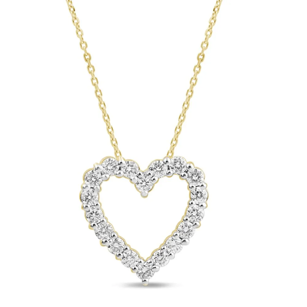 Heart Slider Necklace with 1/2ct of Laboratory Grown Diamonds in 9ct Yellow Gold