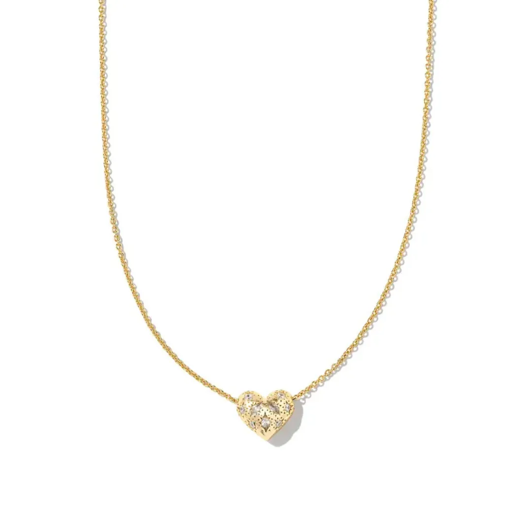 Holland Heart Short Pendant Necklace - Gold