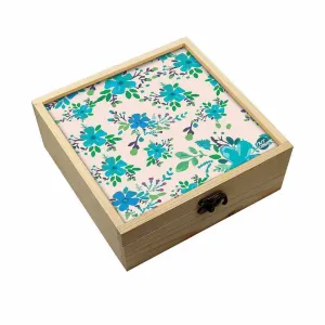 Jewellery Box Makepup Organizer -  Blue Flowers