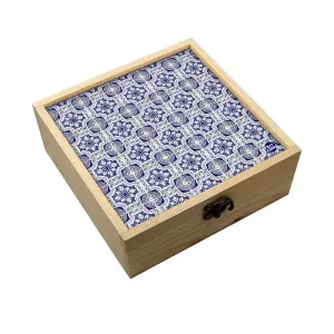 Jewellery Box Wooden Jewelry Organizer -  Spanish Tiles Pattern