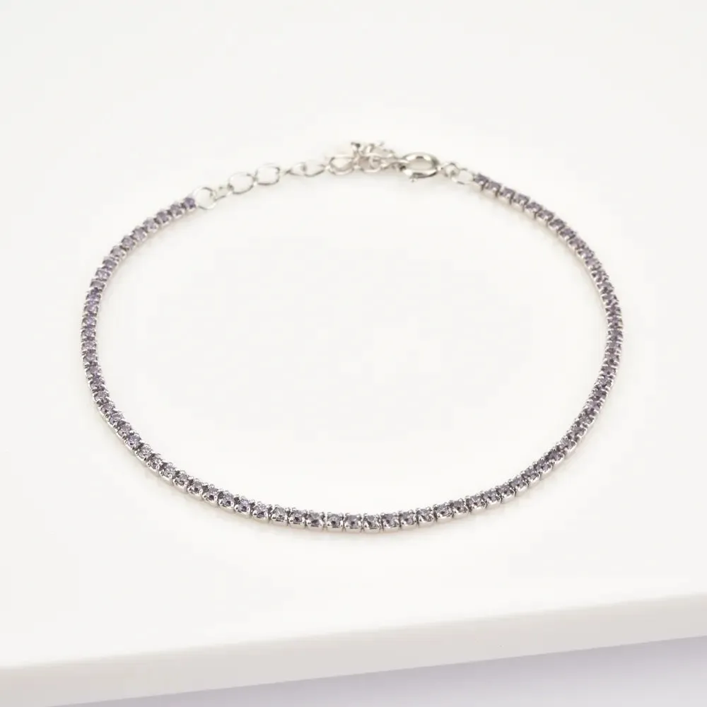 KESLEY Casual Tennis Bracelet 925 Sterling Silver Tarnish Free Cubic Zirconia Women's Fine Jewelry