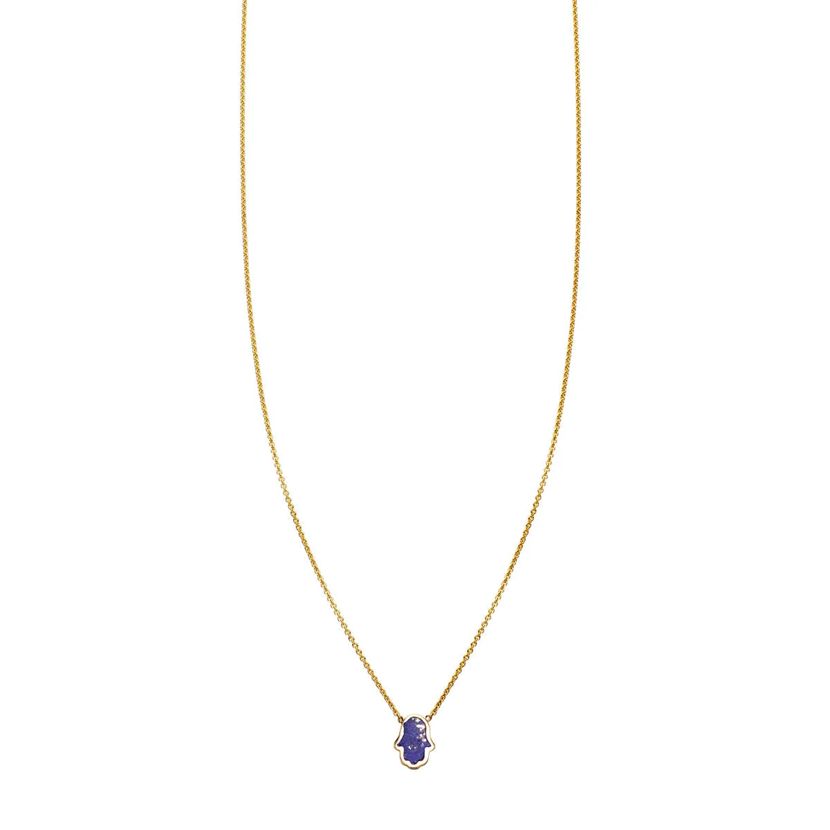 Lapis Lazuli Inlaid Hamsa Hand Necklace