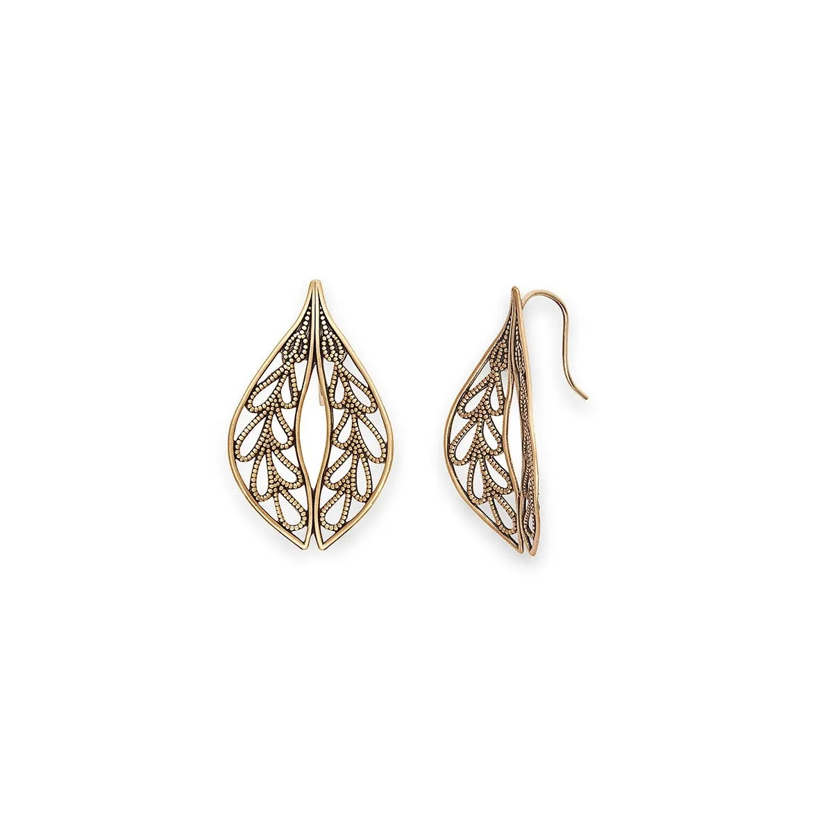 Leaf Drop Earrings, Medium