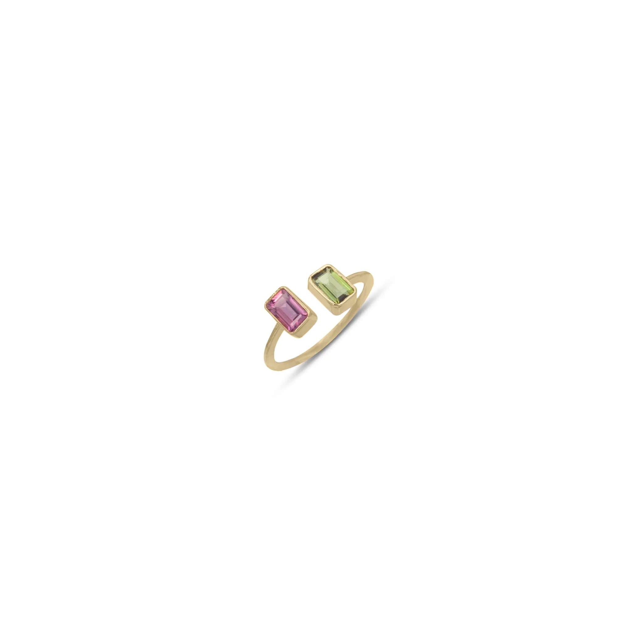 Linda Multi Tourmaline Ring ,14k Yellow Gold