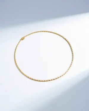 Linear Half Diamond Tennis Necklace