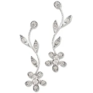 Liza Cubic Zirconia and Crystal Flower Earrings