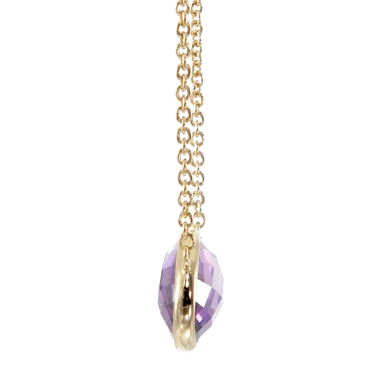 Lustrous Sparkling Amethyst 18K Gold Vermeil Pendant