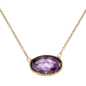 Lustrous Sparkling Amethyst 18K Gold Vermeil Pendant