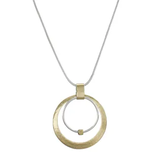 Marjorie Baer Long Double Hoop Bead Pendant Necklace