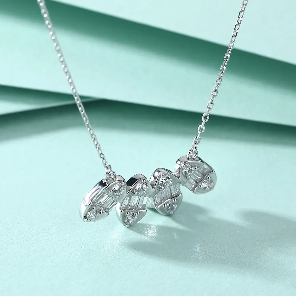 Marquise Shape with Zircon Silver Necklace for Women