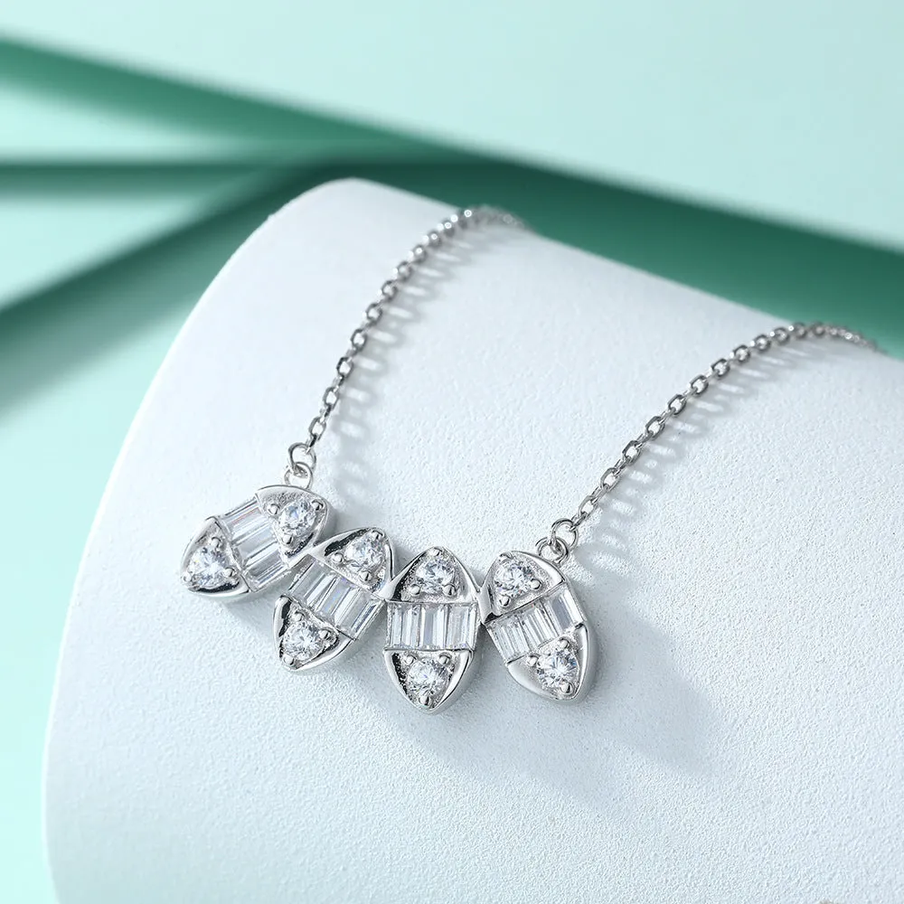 Marquise Shape with Zircon Silver Necklace for Women