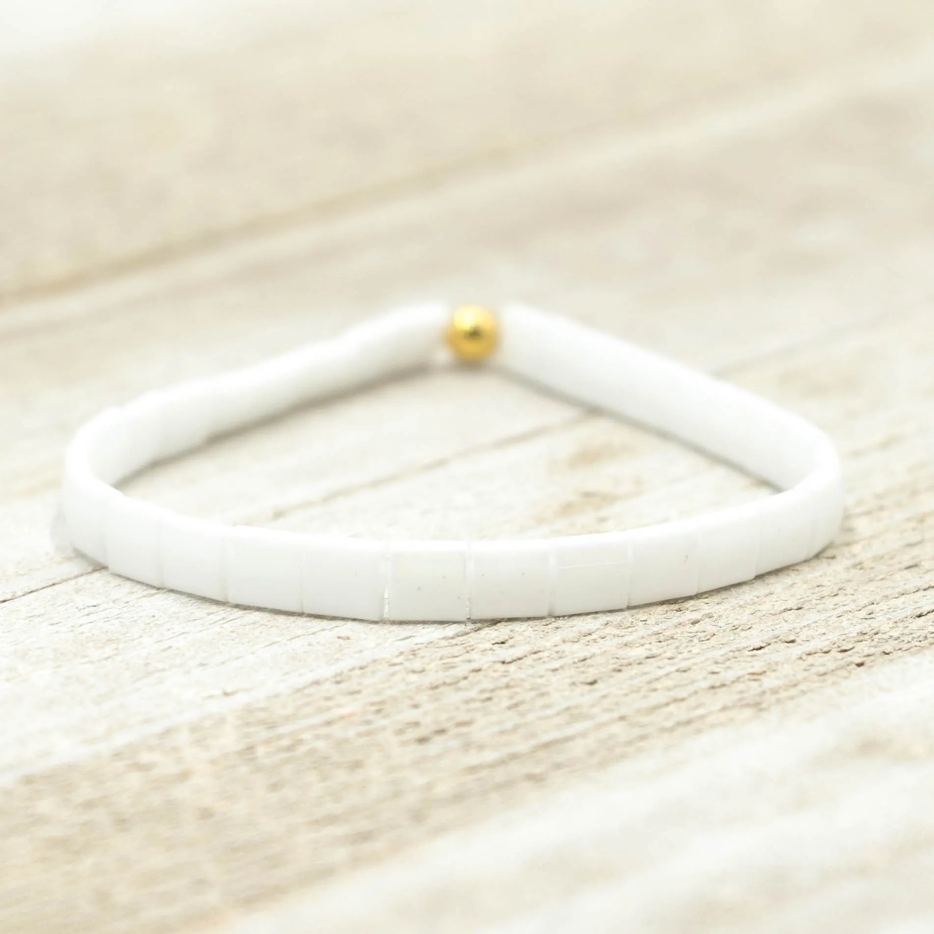 MATTE WHITE - Tila Bead Bracelet | Single