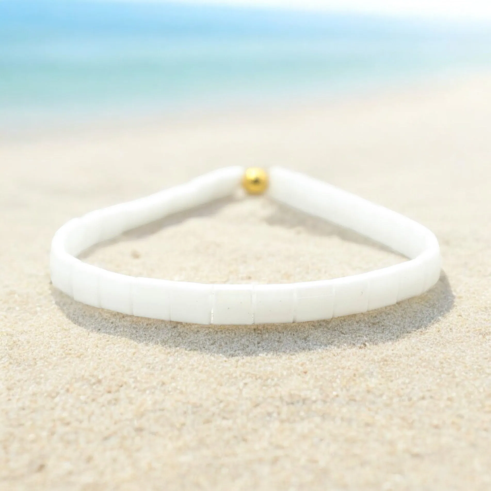 MATTE WHITE - Tila Bead Bracelet | Single