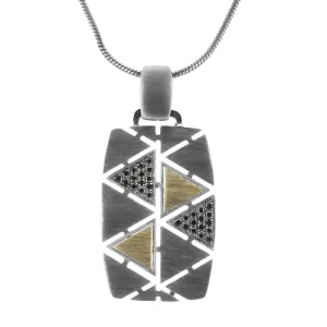 Men's Ruthenium Necklace In 14k Gold With Diamonds