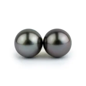 Midnight Purple 10.5mm Tahitian Pearl Statement Stud Earrings