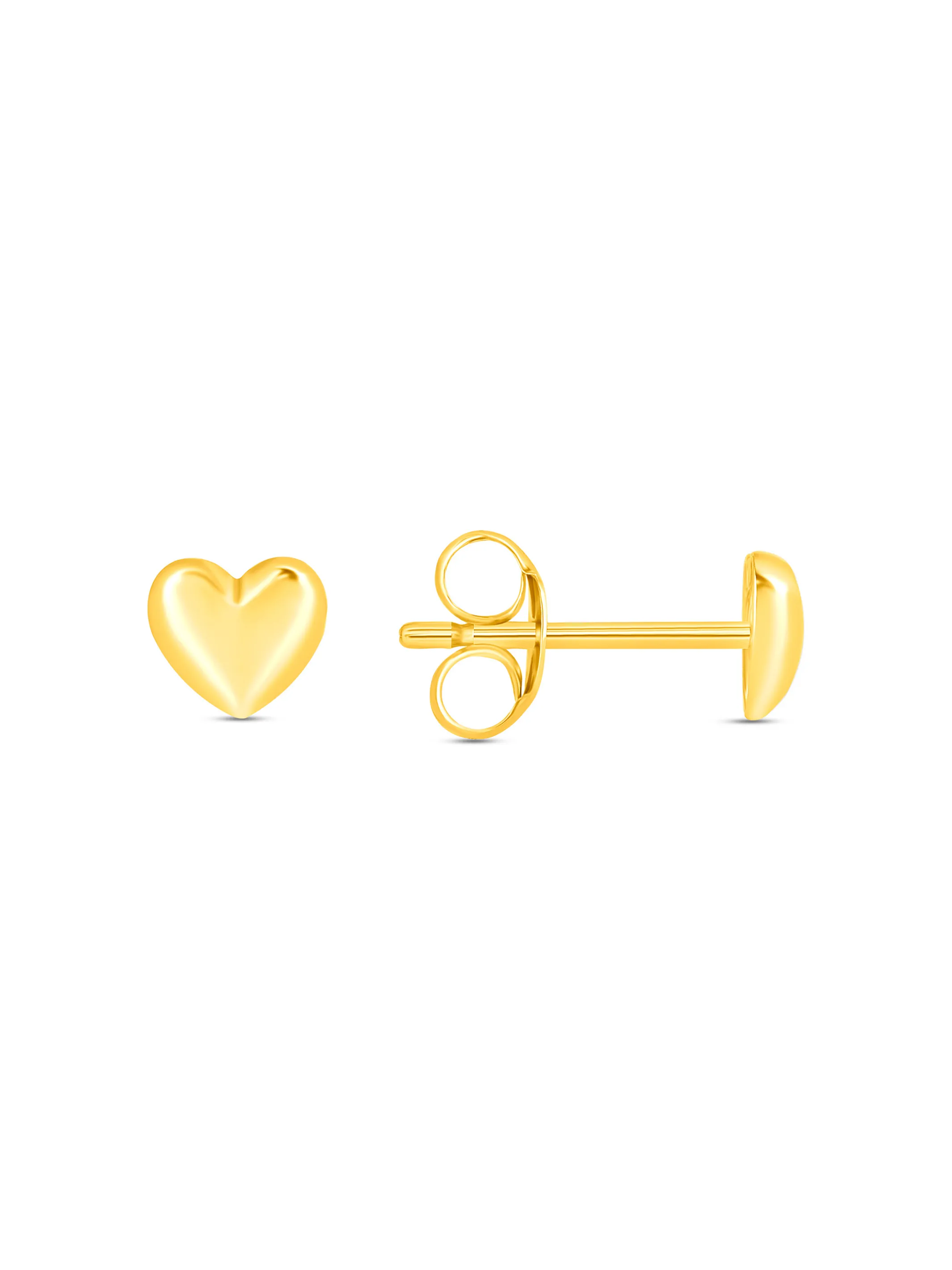 Mini Puffy Heart Stud Earrings 14K