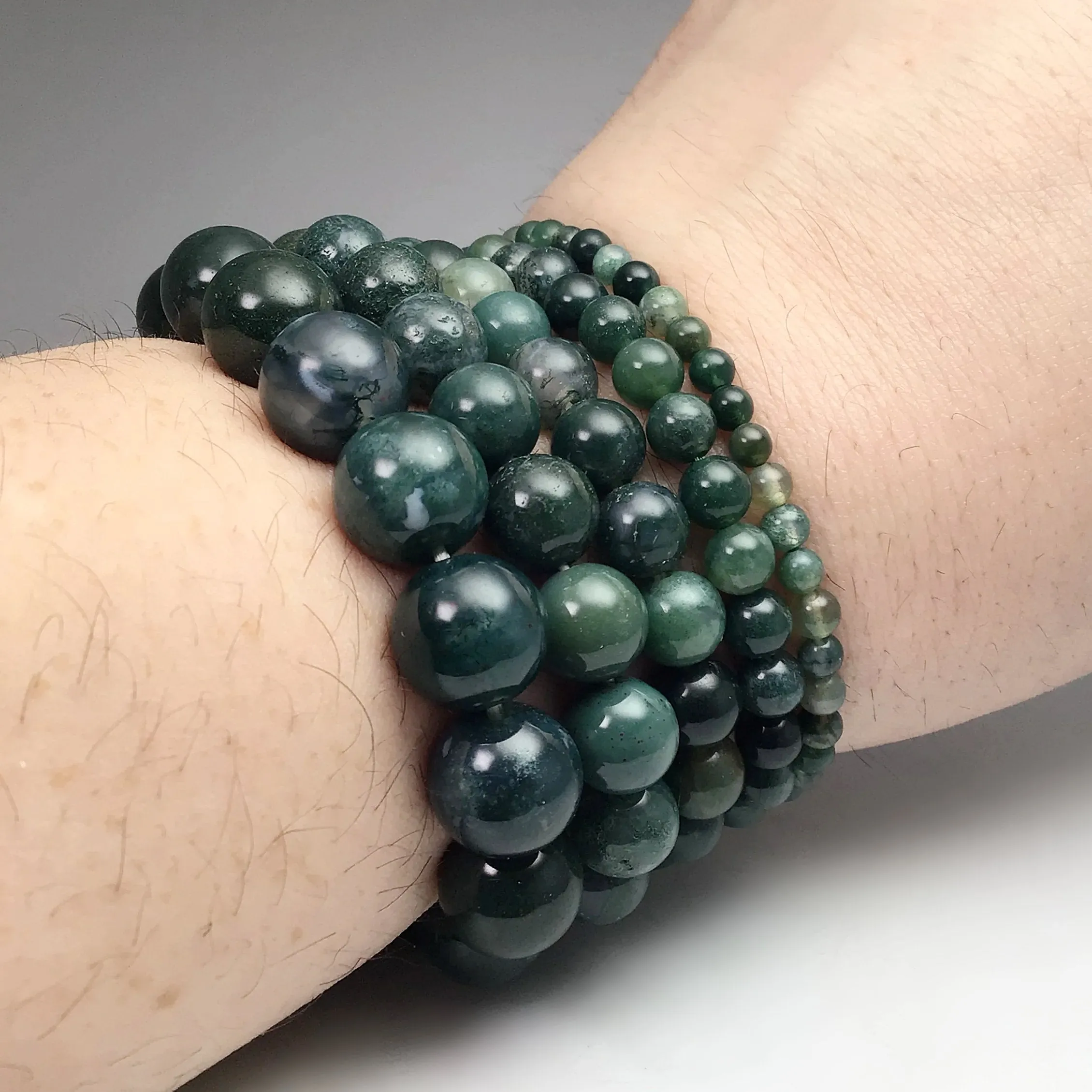 Moss Agate Beaded Bracelet